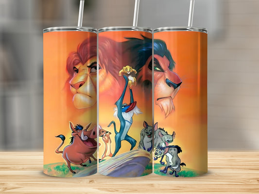 Vibrant Animal Kingdom Character Art Tumbler