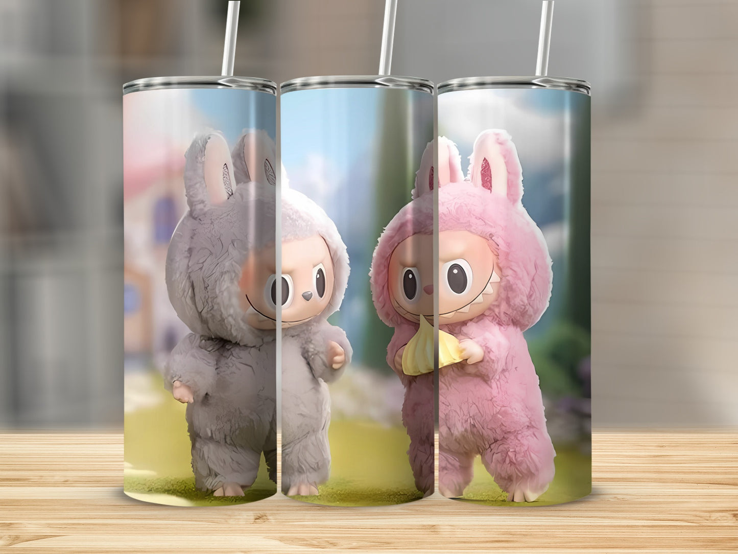 Cute Bunny Characters Tumbler Set For Drinks