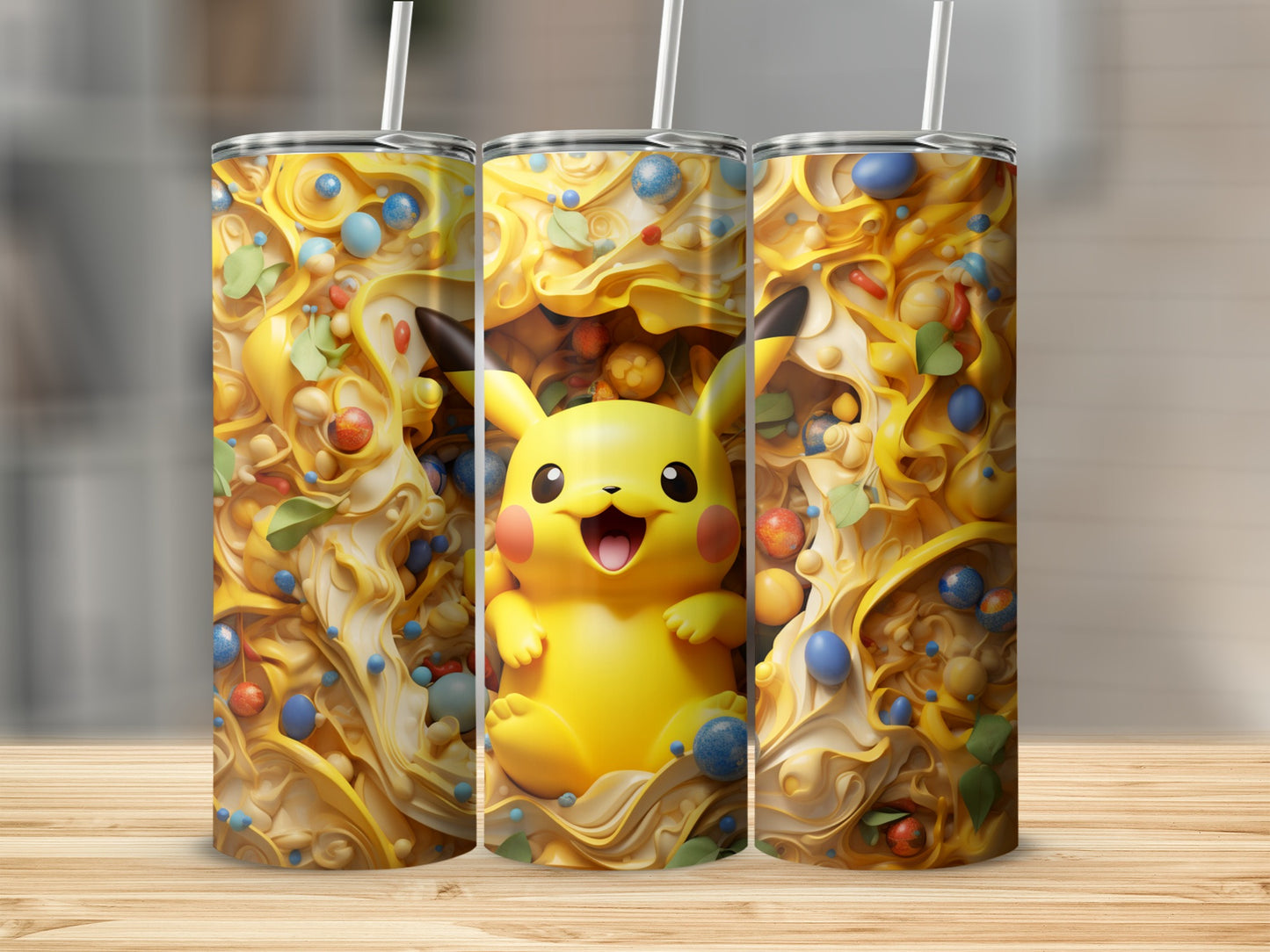 Cute Pikachu Anime Design Reusable Beverage Container