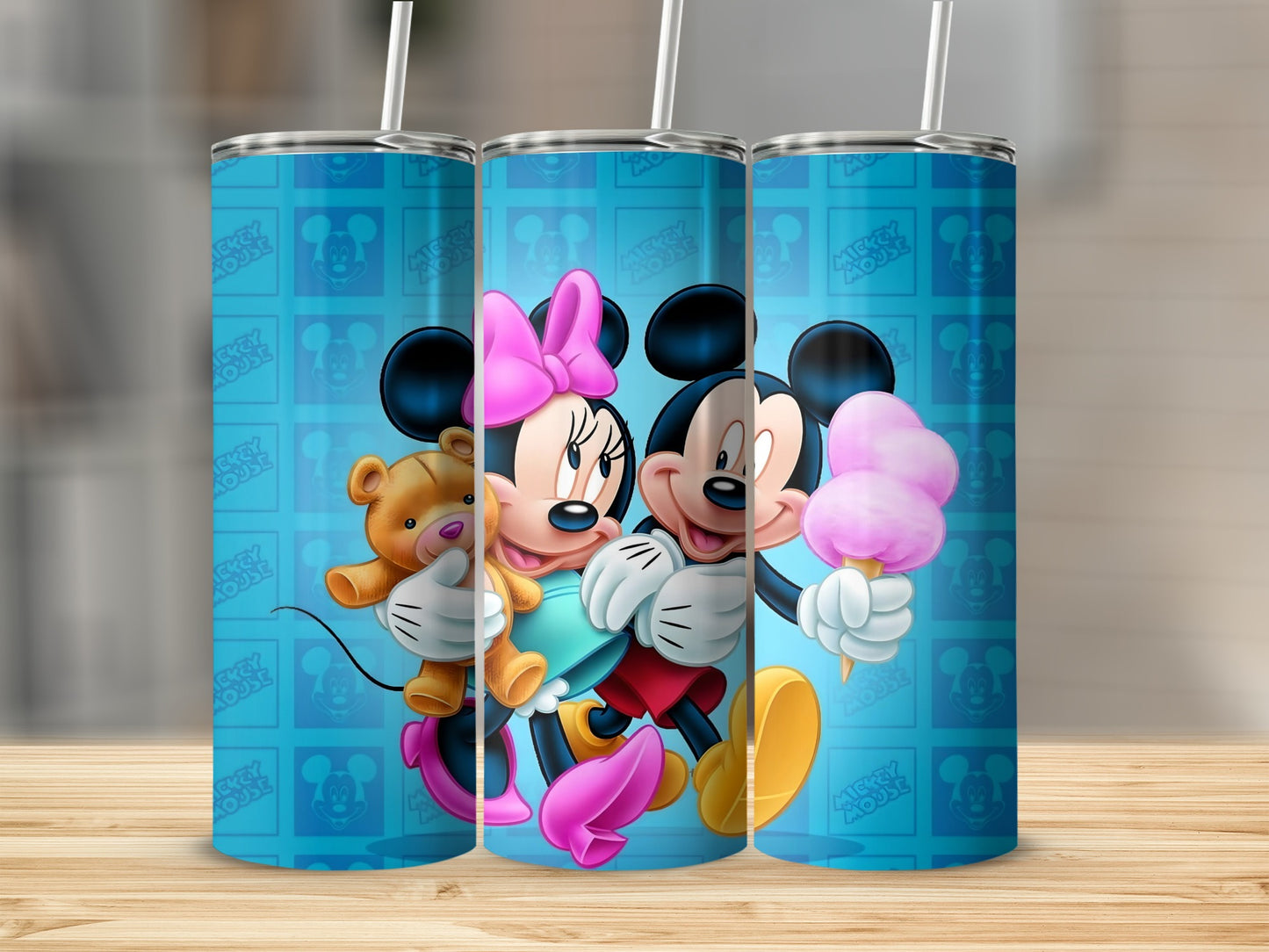 Cute Mickey and Minnie Mouse Design Drinkware