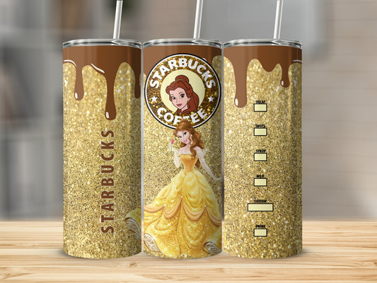 Starbucks Coffee Belle Design Glitter Tumbler Cup