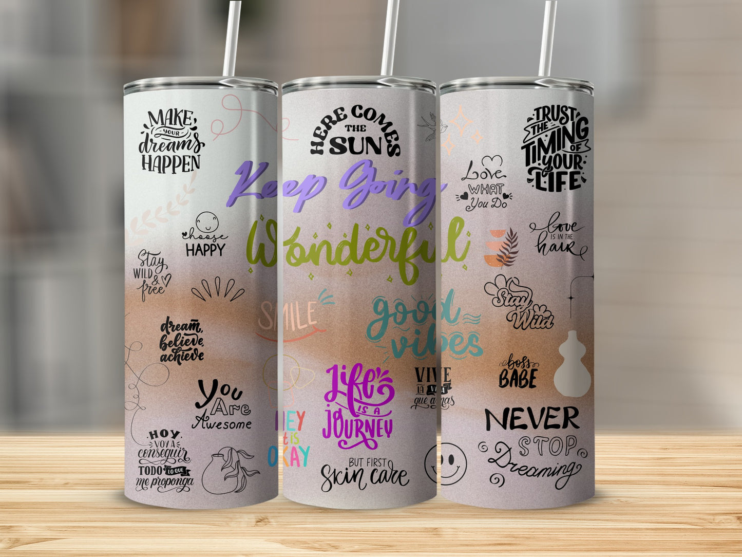 Inspirational Quote Design Tumblers Collection