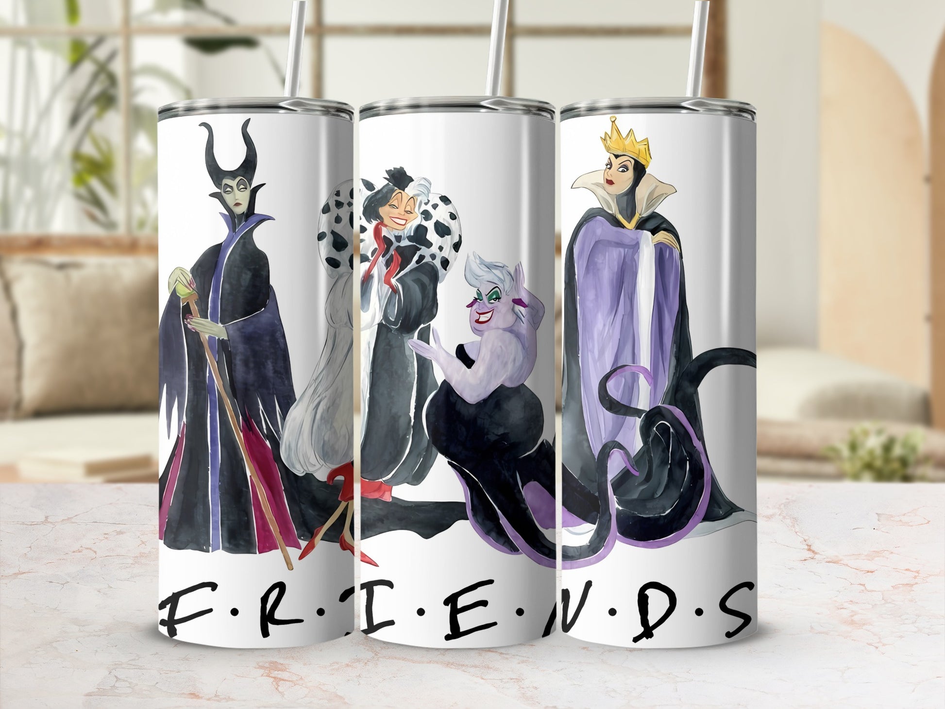 Disney Villains Friends Tumbler Cup with Straw