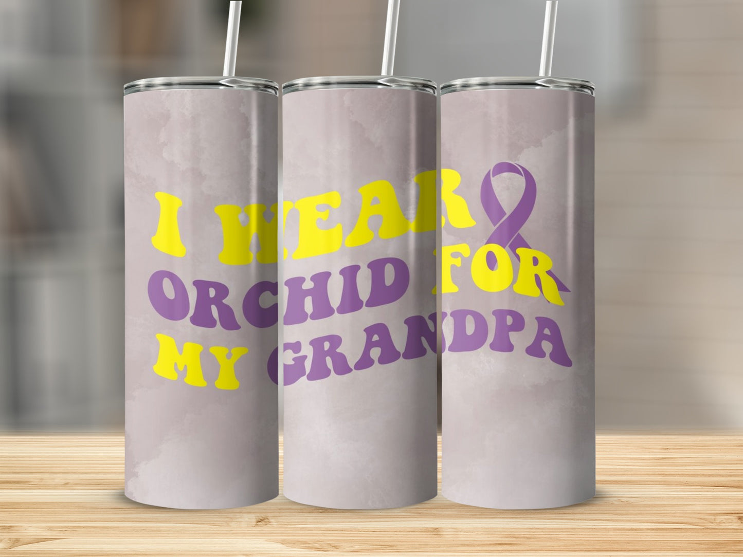 I Wear Orchid For My Grandpa Tumbling Beverage Holder