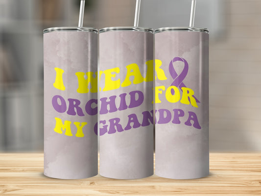I Wear Orchid For My Grandpa Tumbling Beverage Holder