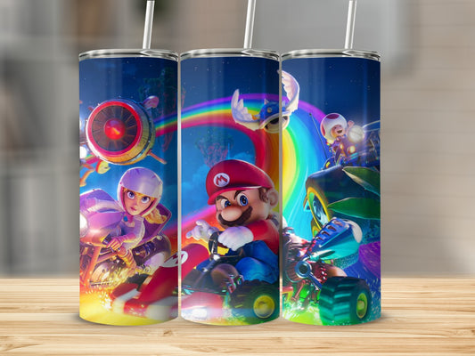 Mario Kart Rainbow Road Characters Tumbler