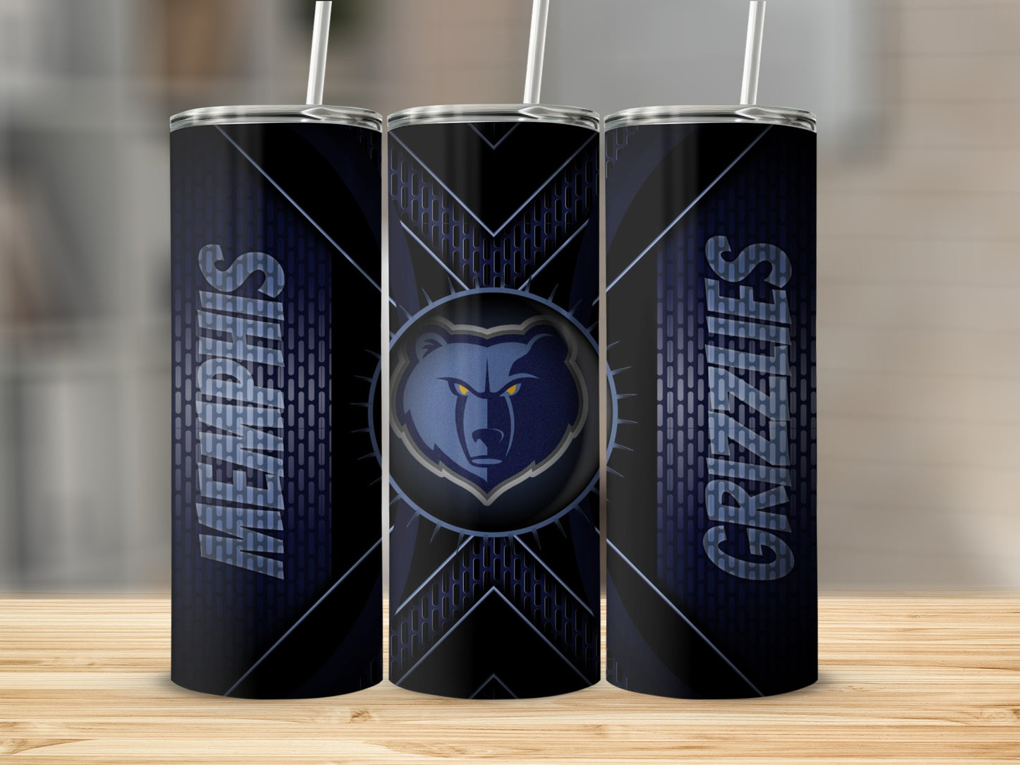 Memphis Grizzlies Dark Arena Emblem Design for Fans Tumblers