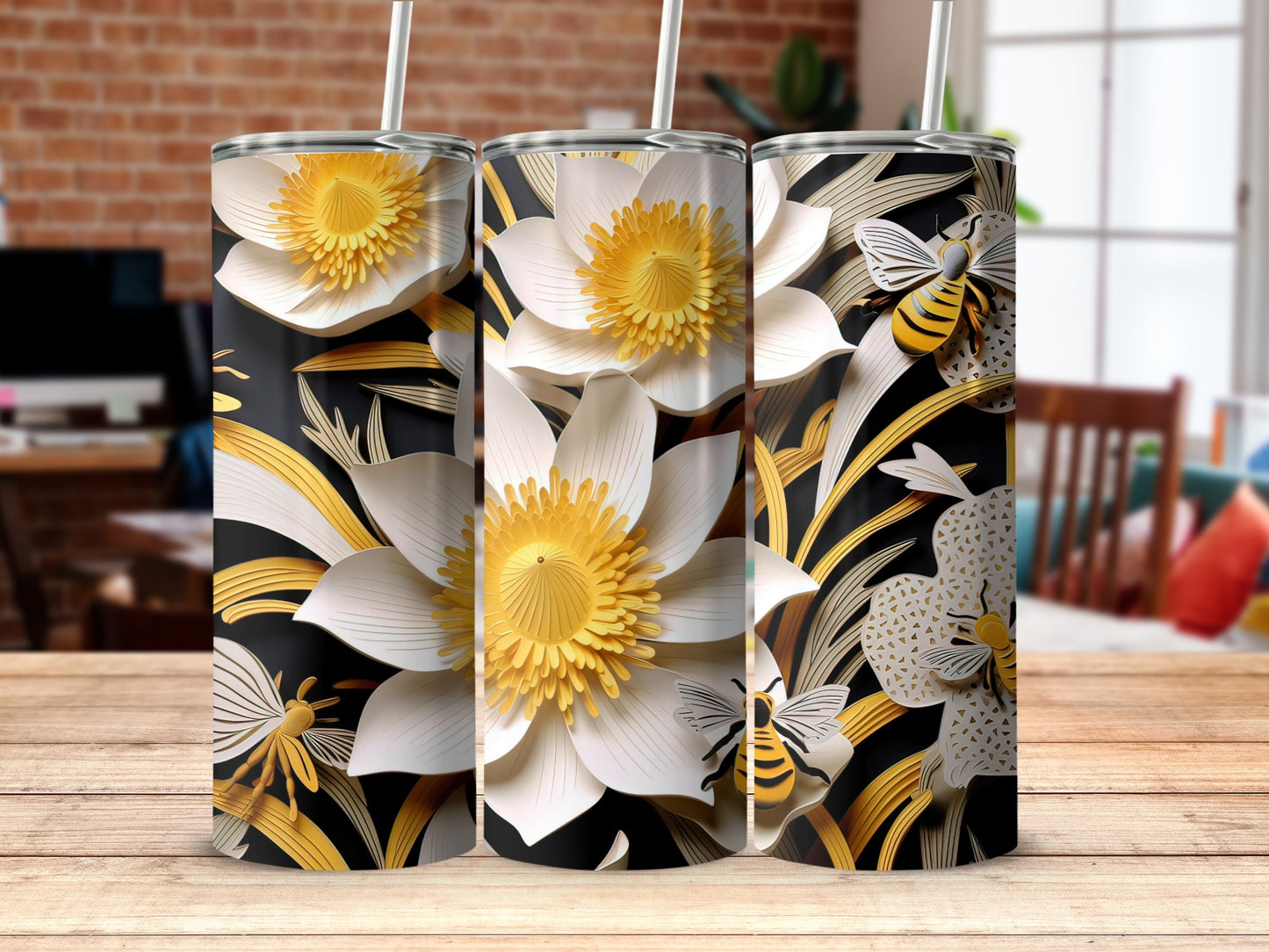 Elegant Floral Design Insulated Tumblers Collection