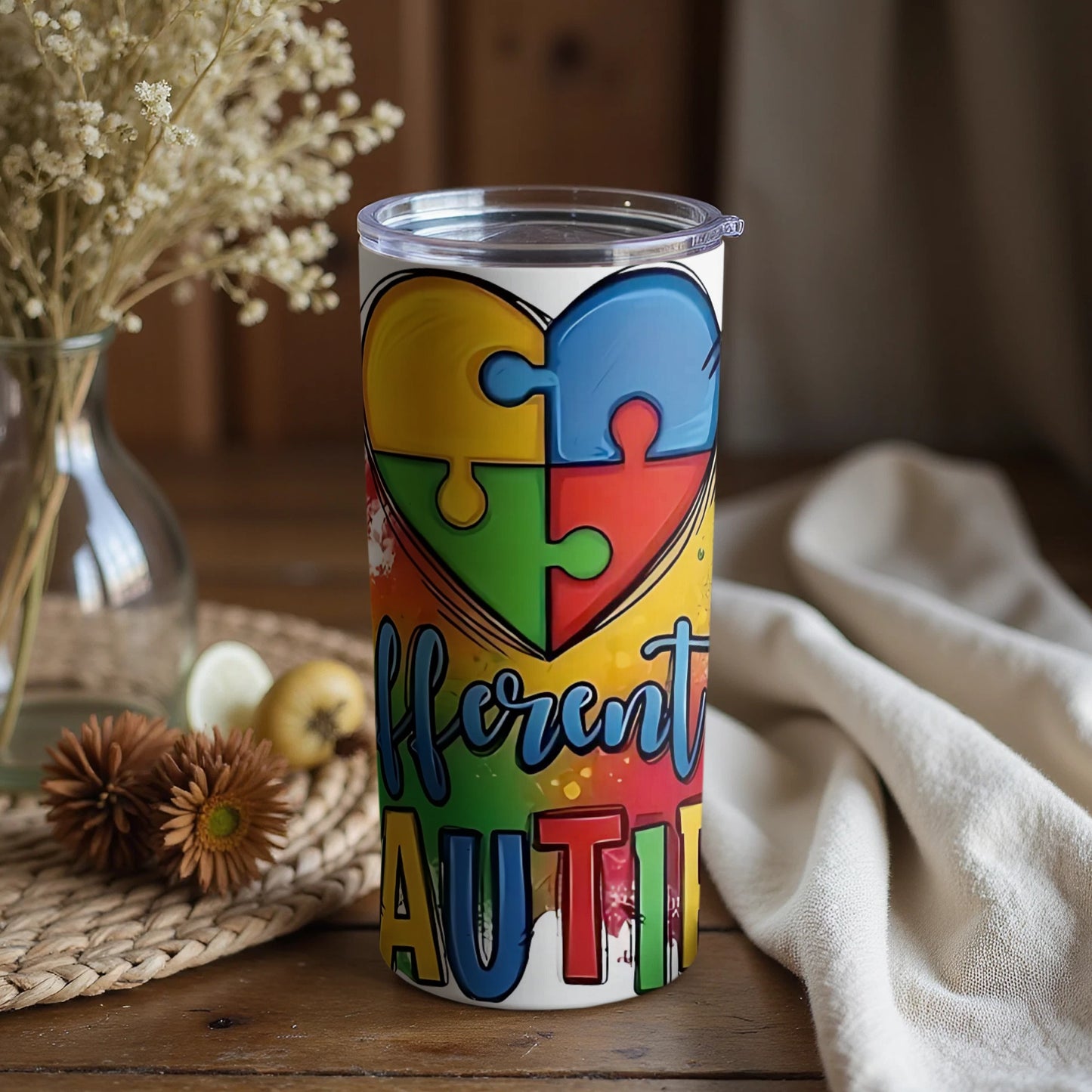 Autism Awareness Colorful Puzzle Tumbler Product
