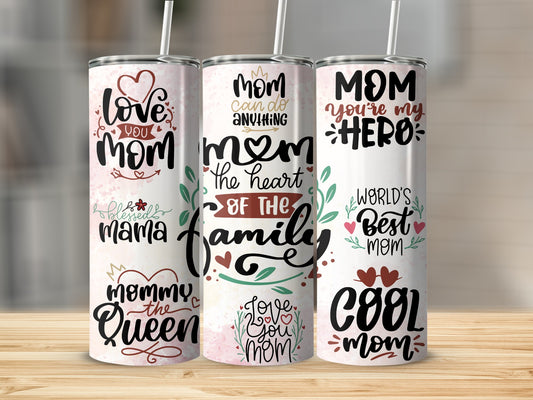 Love You Mom Blessed Mama Custom Mom Tumbler Cup