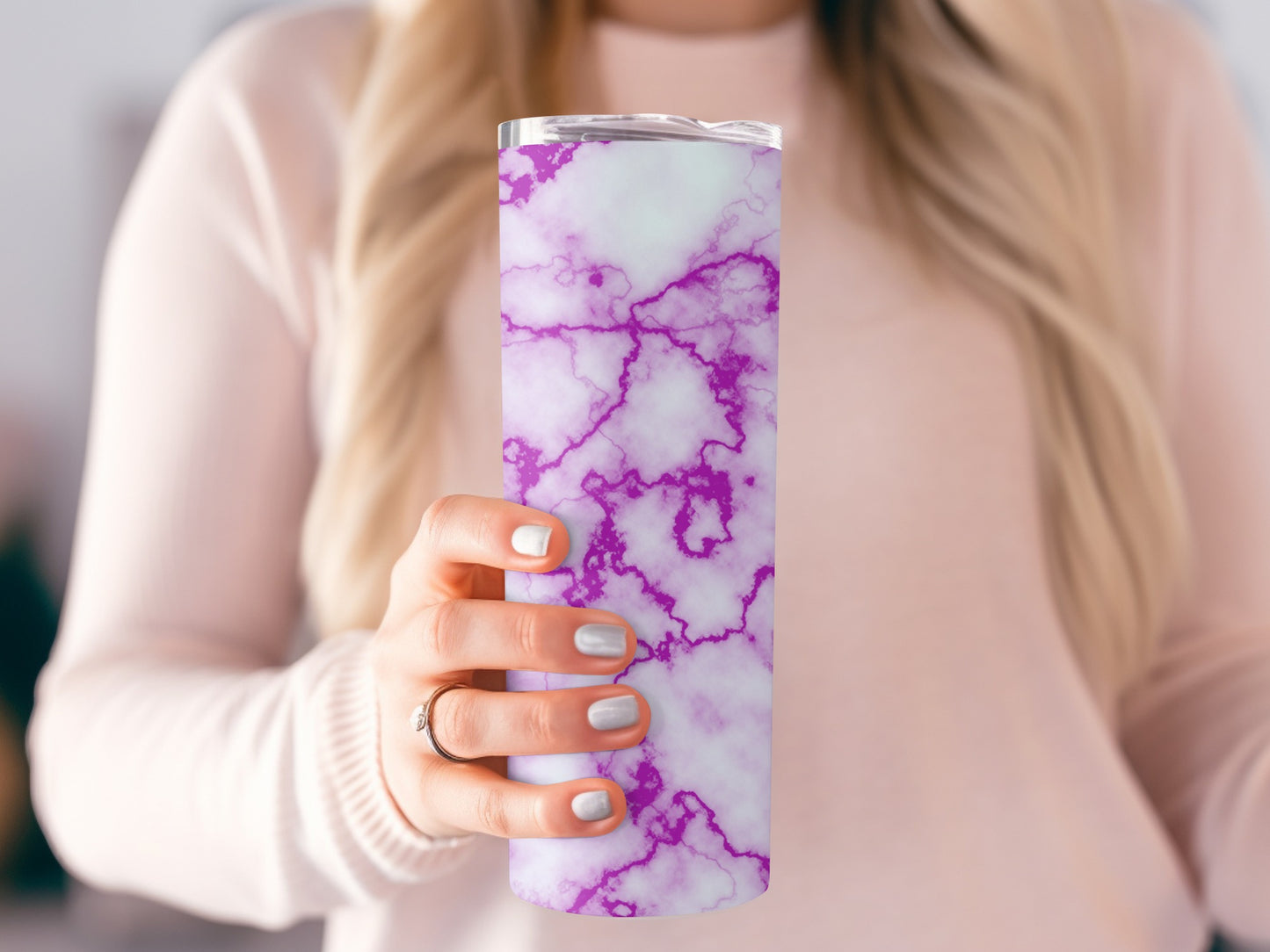 Purple Marble Texture Abstract Background Art Tumblers