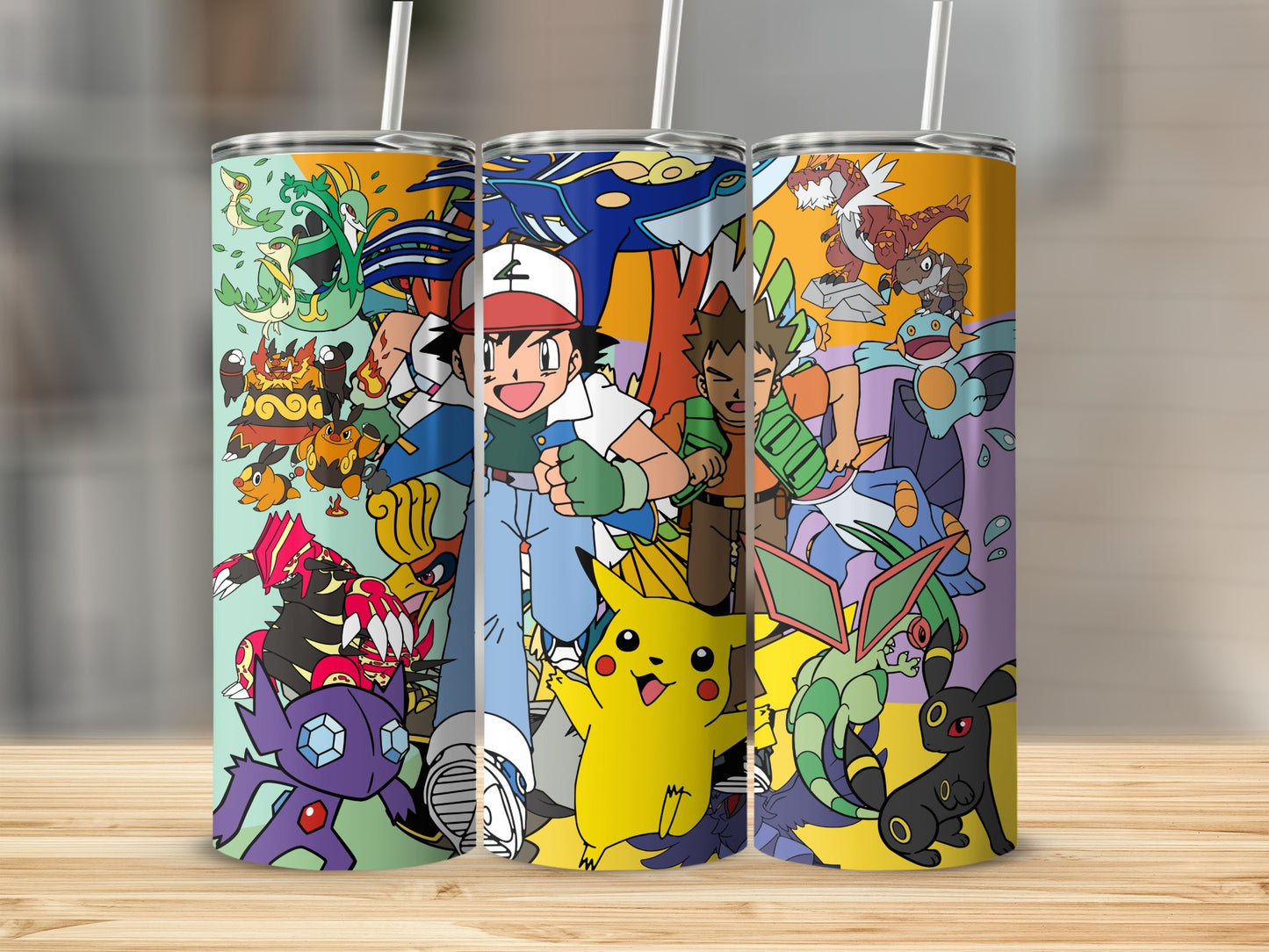 Colorful Anime Characters Wrap-Around Tumbler Set