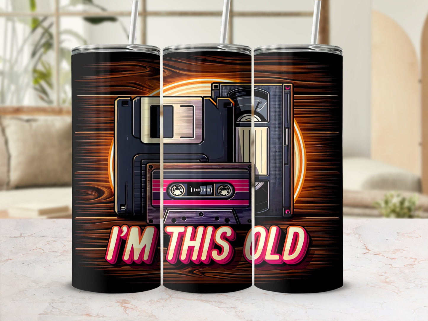 Retro Media I'm This Old Floppy VHS Cassette Tumbler product type