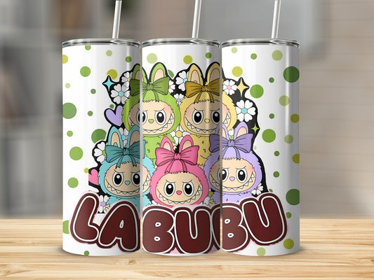 Colorful Cartoon Labubu Design Insulated Tumbler