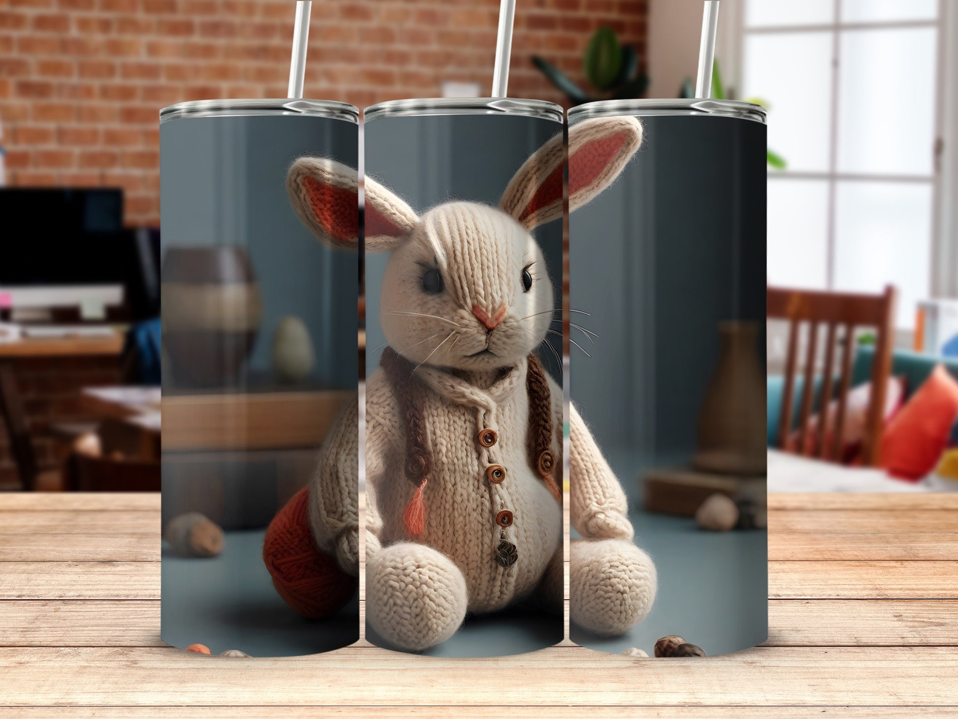 Knitted Bunny Toy Design Adorable Rabbit Art product type