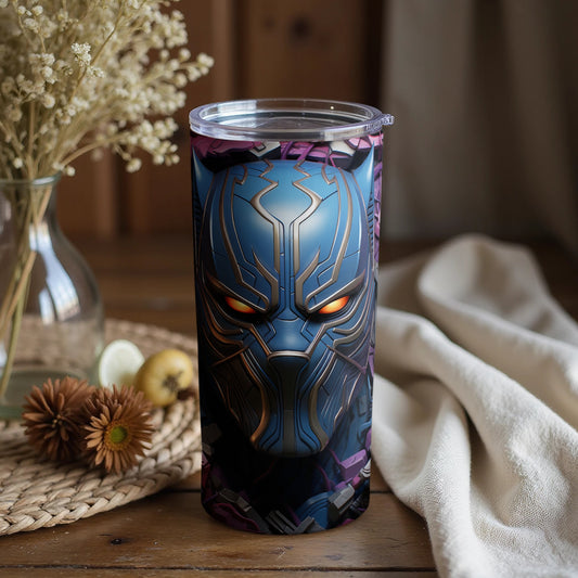 Black Panther Mask Design Insulated Tumbler