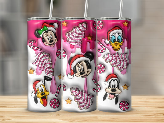 Christmas Theme Cartoon Characters Tumbler Flask