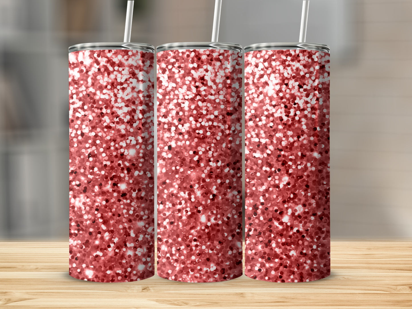 Sparkling Red Glitter Tumbler Stainless Steel Cup