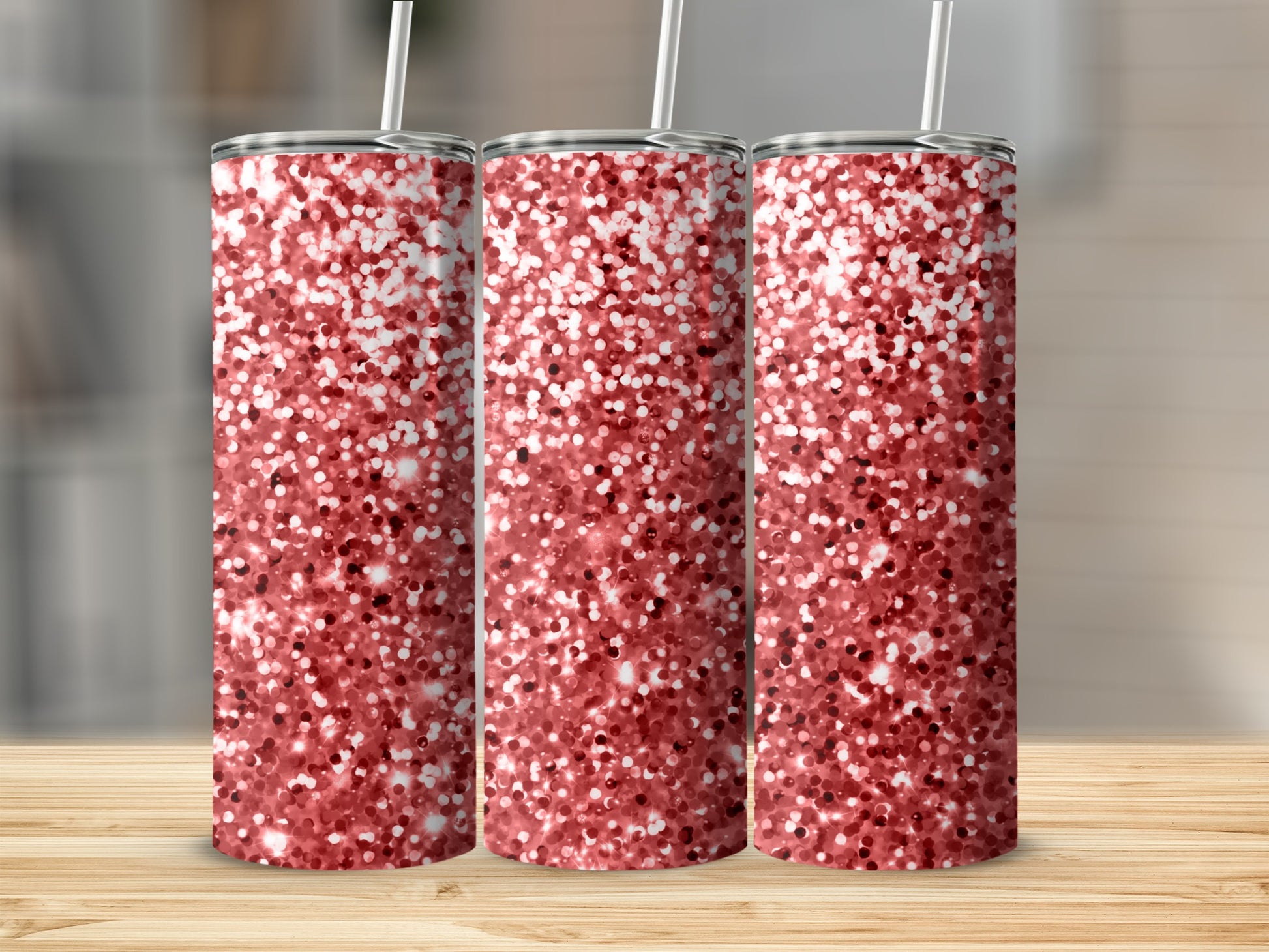 Sparkling Red Glitter Tumbler Stainless Steel Cup
