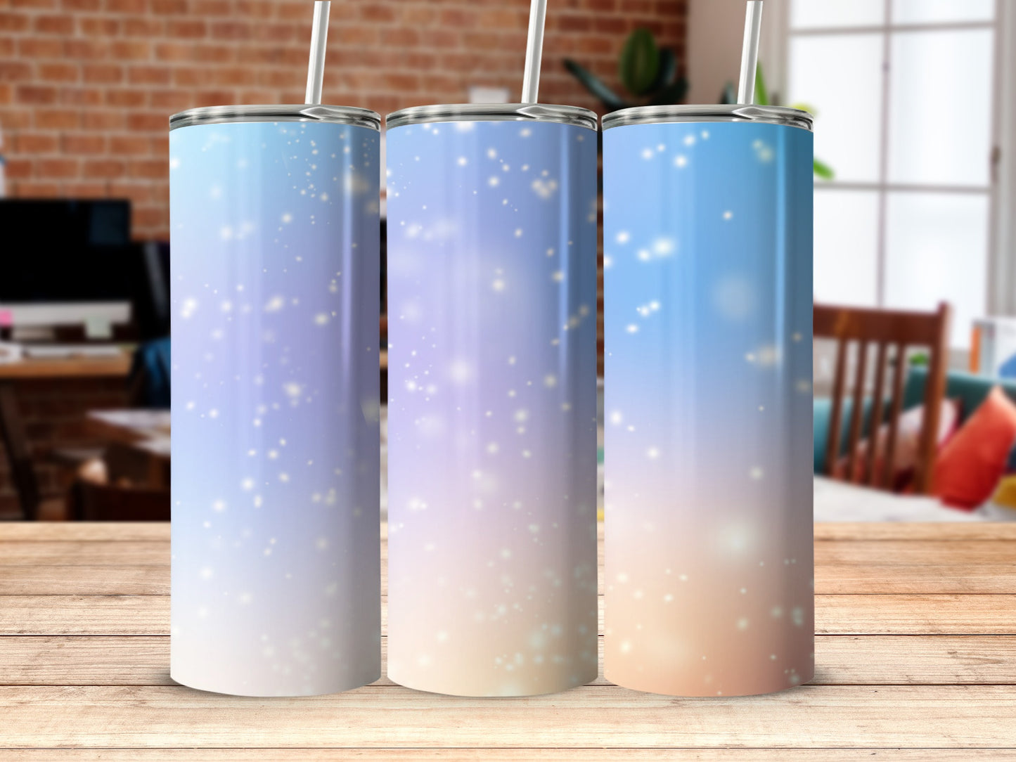 Magical Ombre Glitter Effect Stainless Steel Tumbler