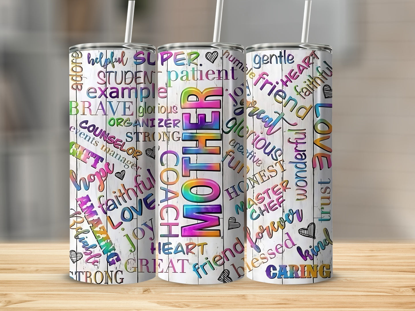 Colorful Mother's Day Tribute Word Art Tumbler Gift