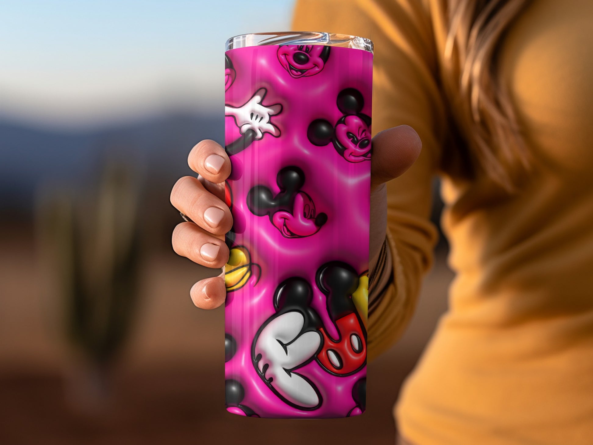 Pink Cartoon Characters Insulated Tumbler Cup
