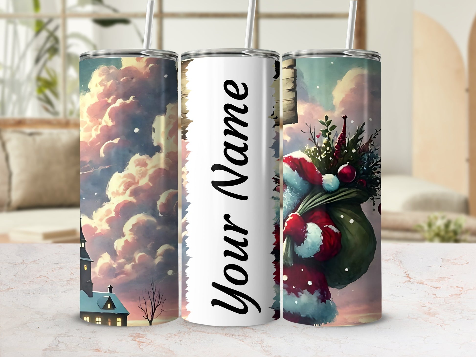Personalized Christmas Themed Tumbler Cup
