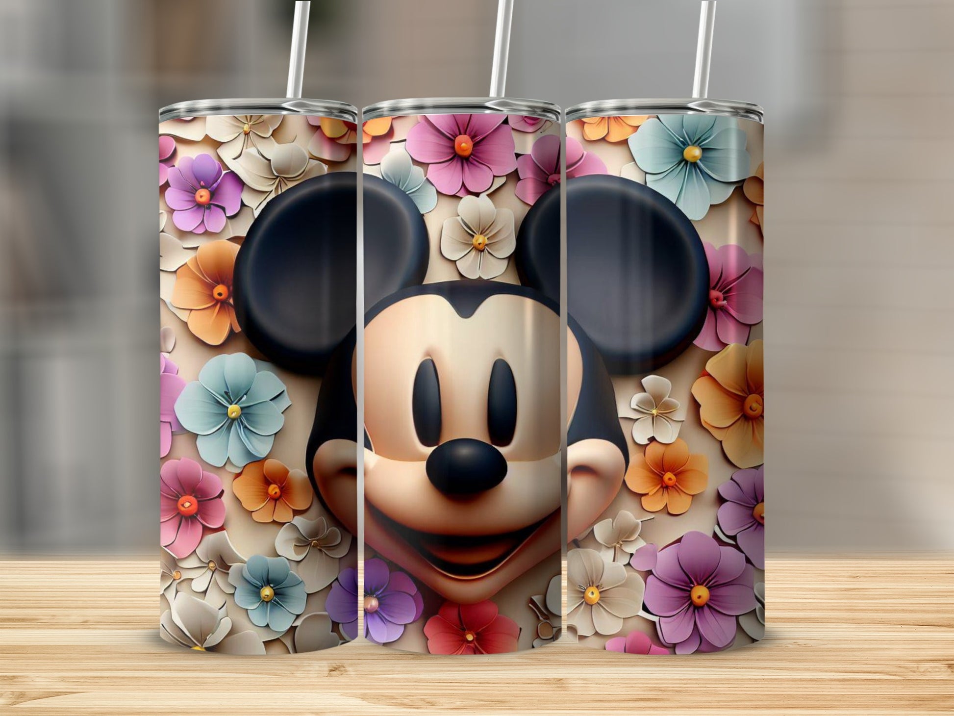 Whimsical Character with Floral Design Tumbler