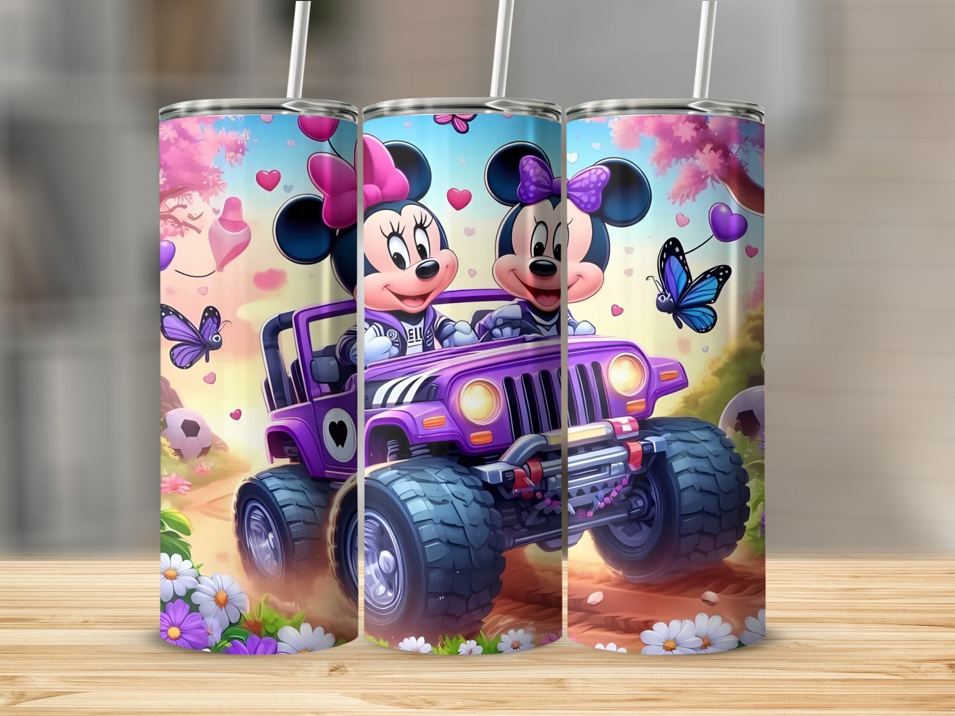 Minnie Mouse and Jeep Adventure Stainless Steel Tumbler