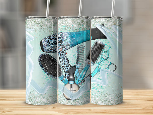 Hairdresser tools leopard print teal glitter product type