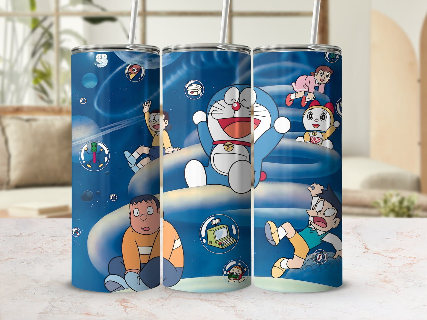 Cute Cartoon Characters Tumbler with Straw Drinkware