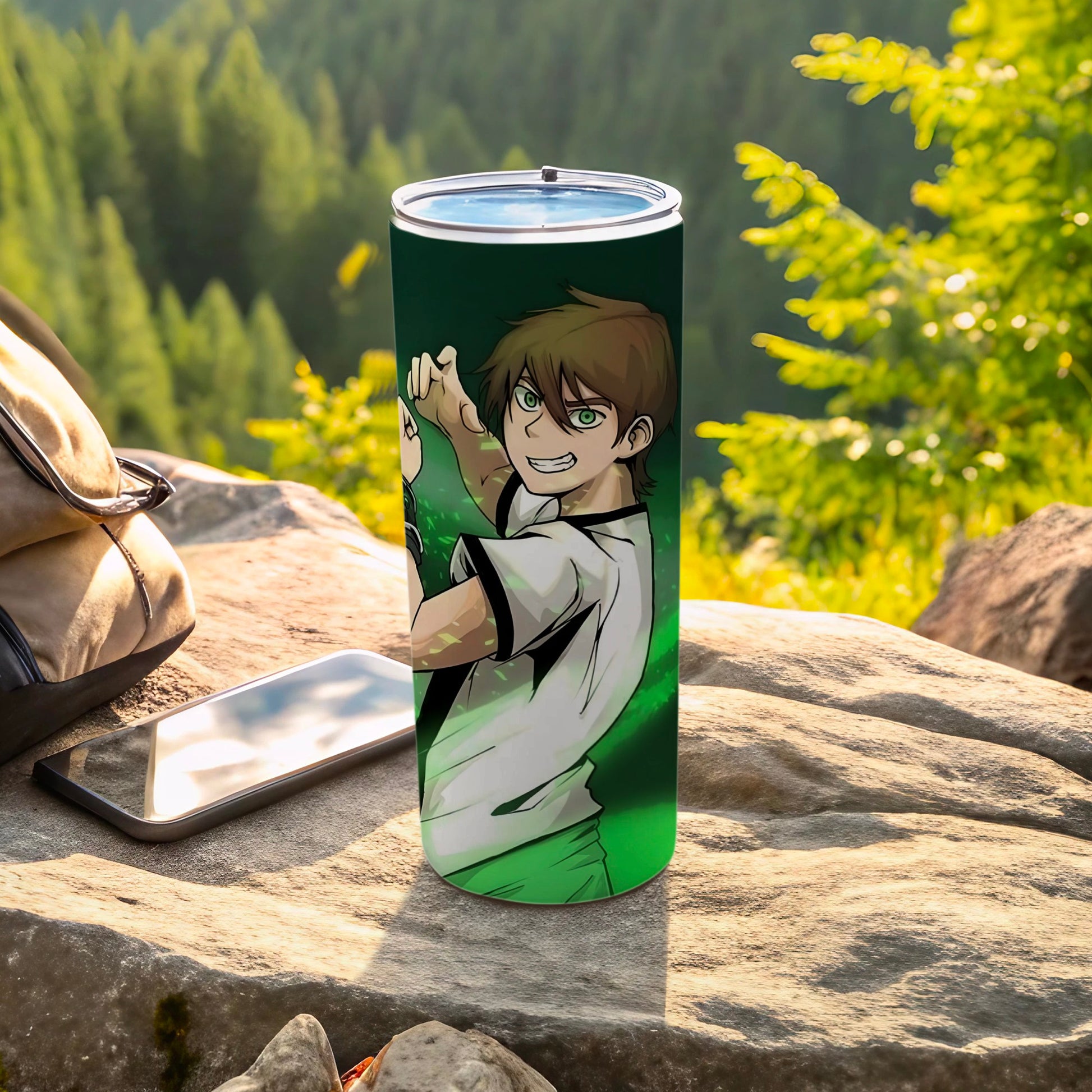 Action Anime Character Green Outdoor Tumbler Cup