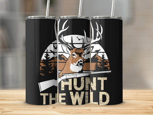 Hunt The Wild Deer Design Hunting Enthusiast Tumbler