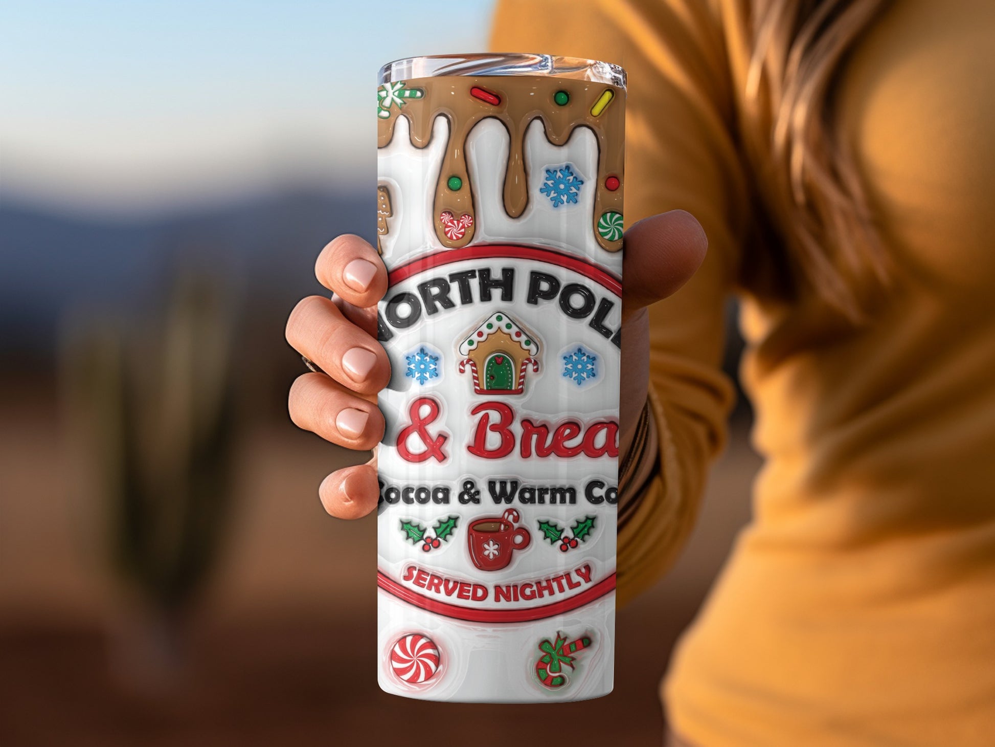 North Pole Gingerbread and Cocoa Travel Mug