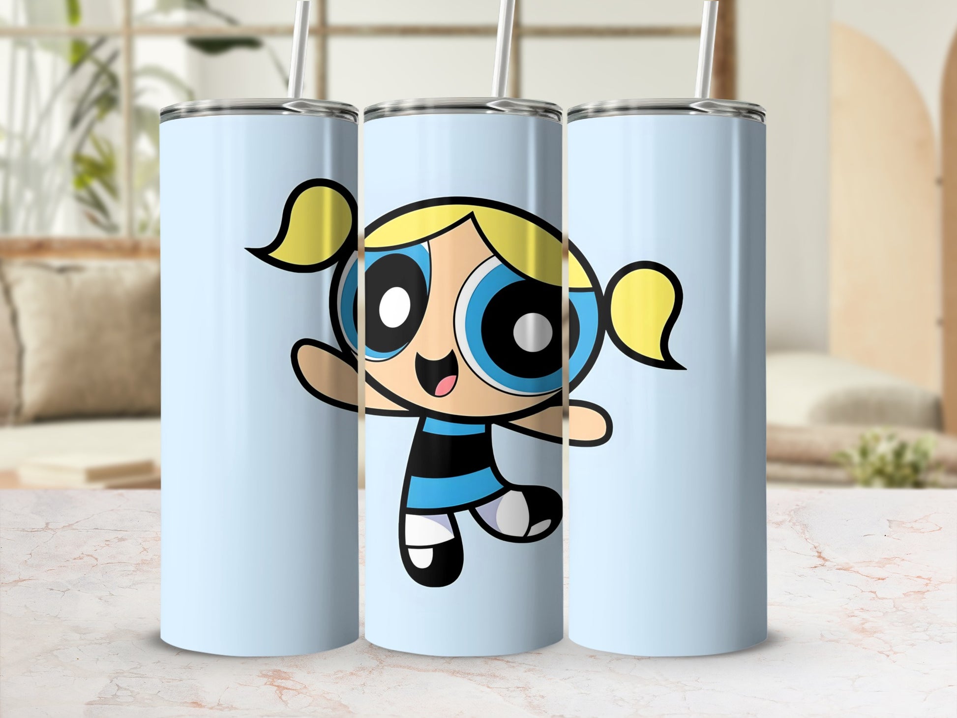 Powerpuff Girls Bubbles Cartoon Character Tumbler Cup
