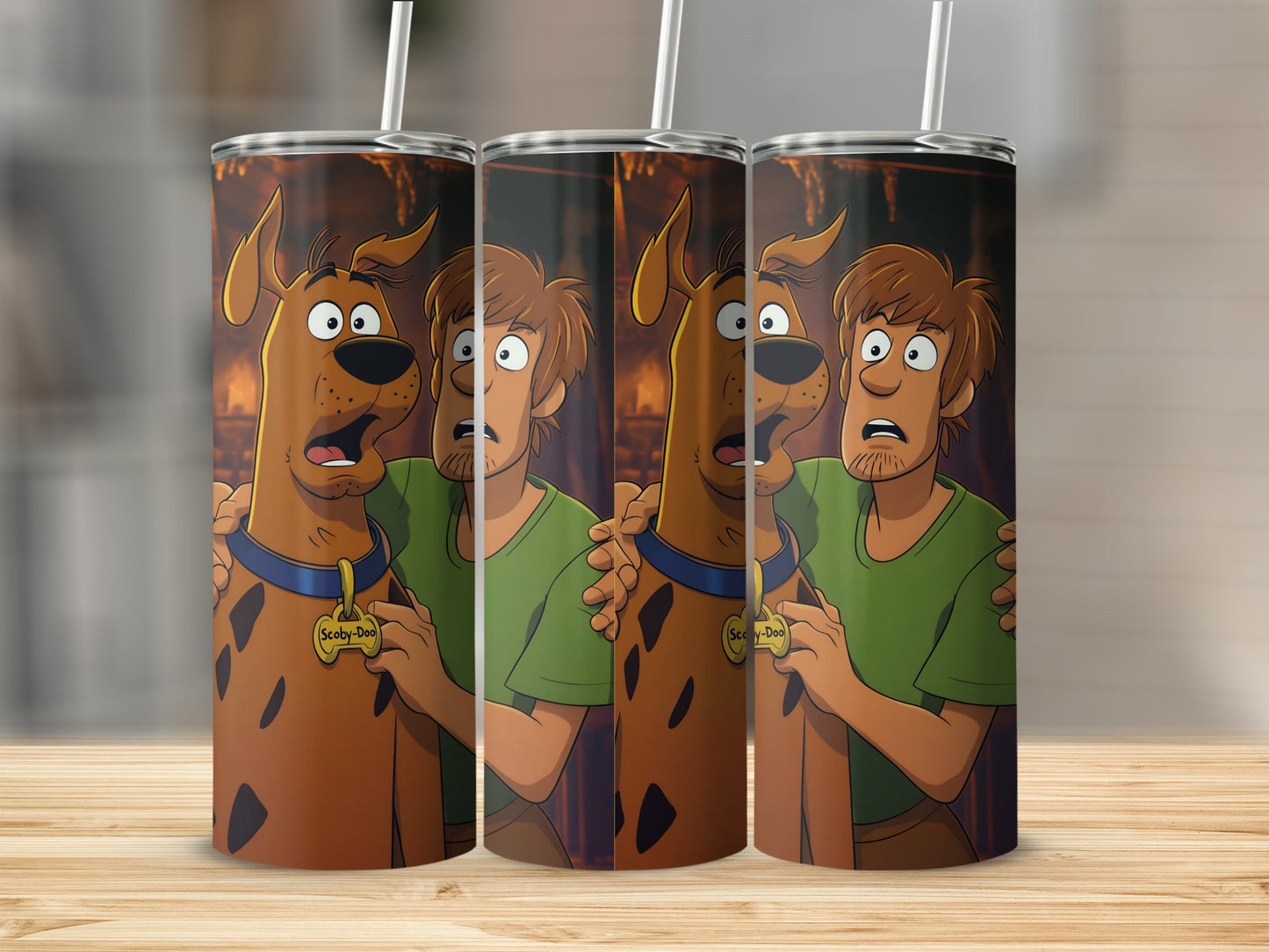 Scooby-Doo and Shaggy Scared Expression Tumbler