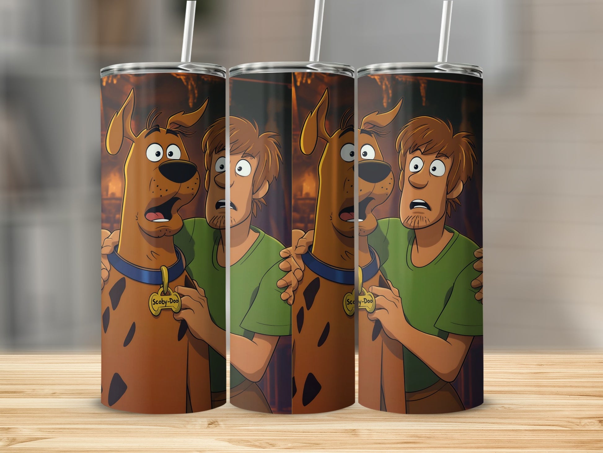 Scooby-Doo and Shaggy Scared Expression Tumbler