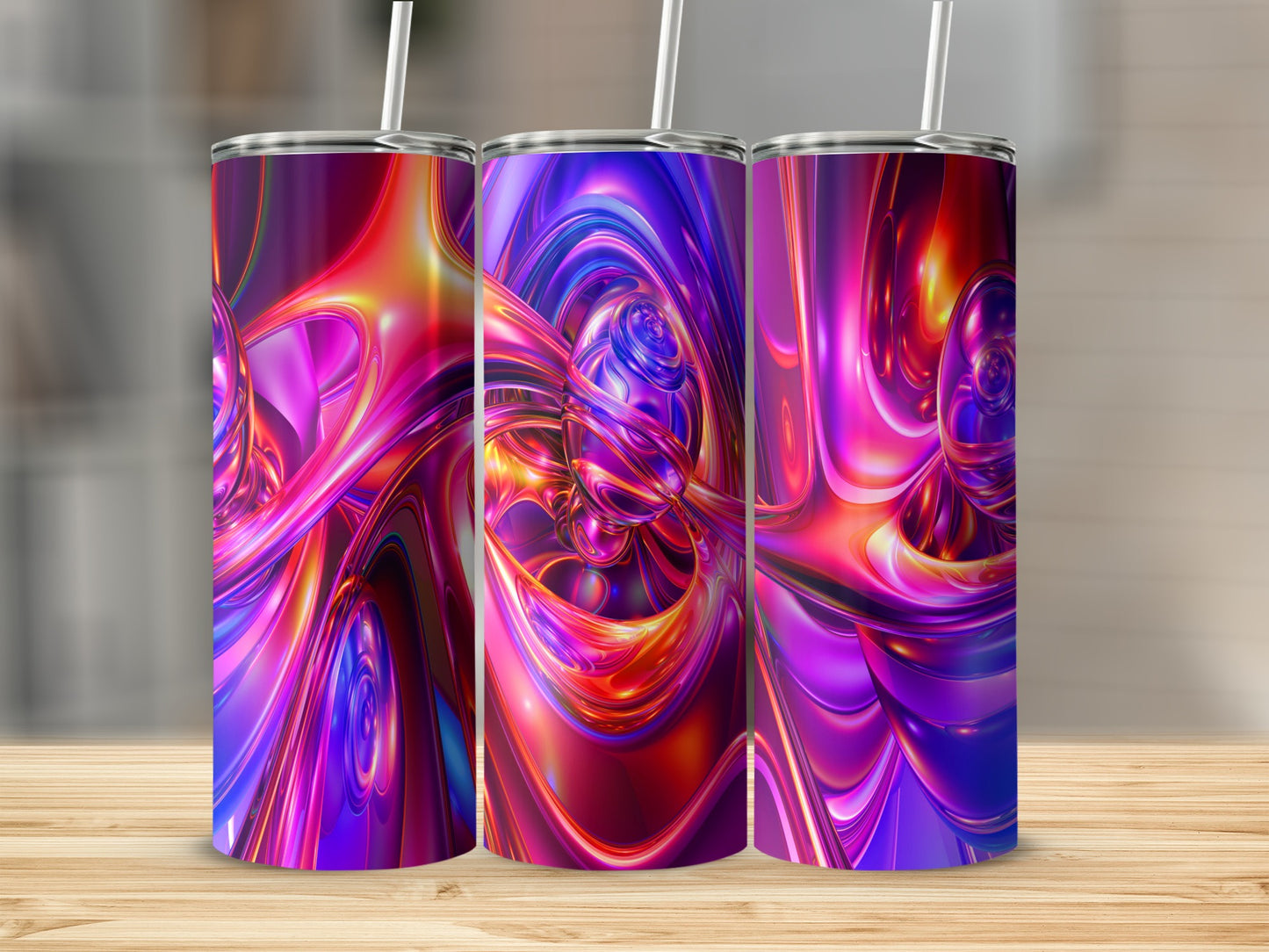Vibrant Fuschia Purple Abstract Glossy Fluid Art Design product type
