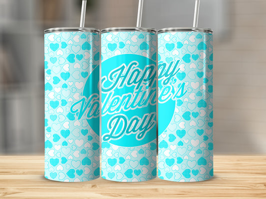 Happy Valentine's Day Hearts Pattern Tumbler