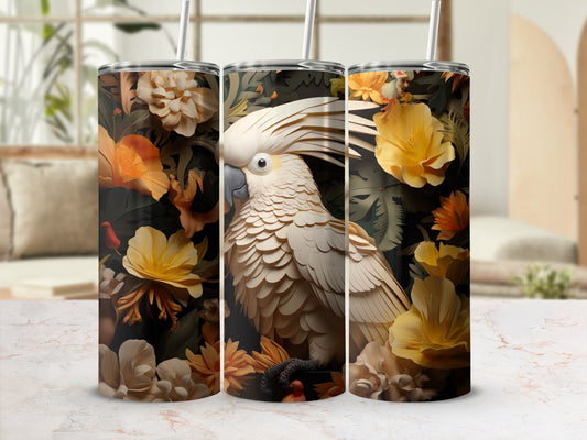 Cockatoo Tropical Flower Papercraft Tumbler product type
Cockatoo
Parrot
Tropical
Floral
Papercraft
LayeredArt
JungleTheme
ExoticBird
YellowFlowers
OrangeFlowers
BotanicalPrint
WhiteCockatoo
DarkBackground
UniqueDesign
ArtisticTumbler
Drinkware
InsulatedTumbler
GiftIdea
VibrantColors
BirdLover