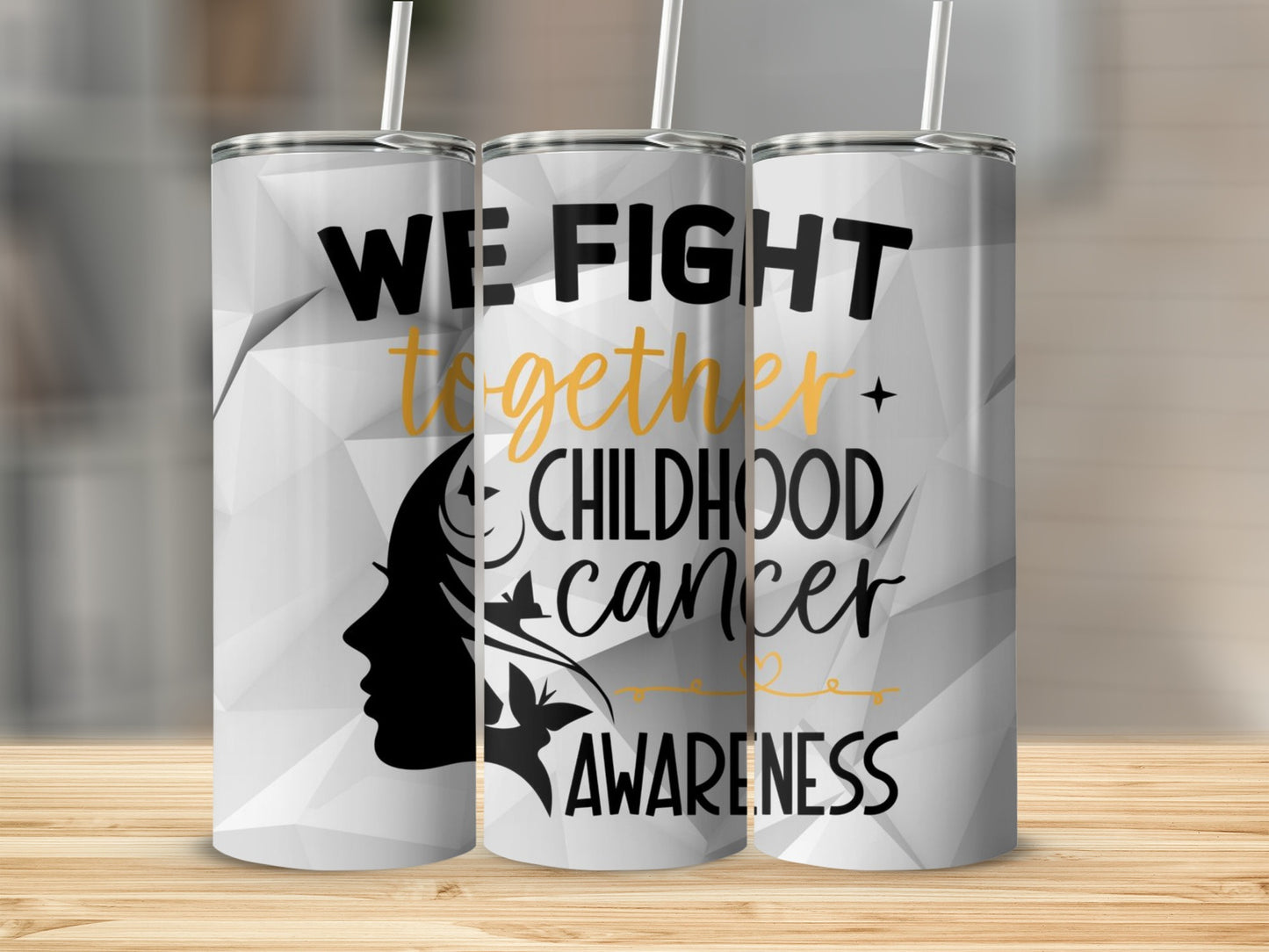 We Fight Together Childhood Cancer Awareness Tumbler