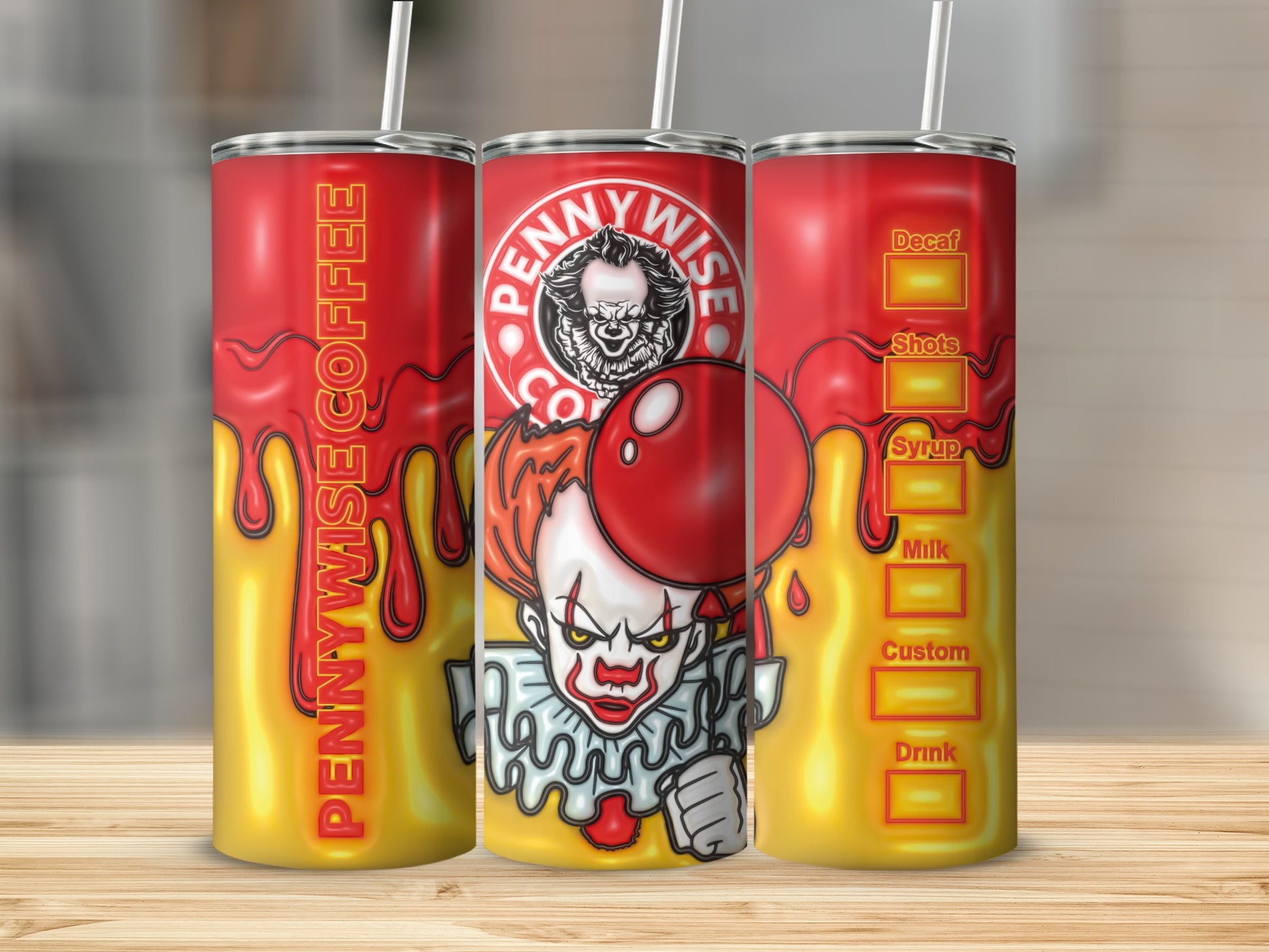 Pennywise Coffee Tumbler with Customizable Options
