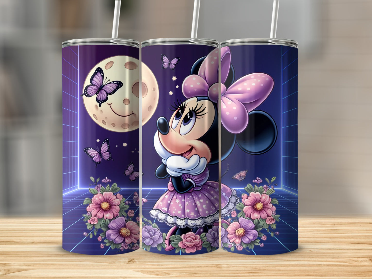 Cute Mouse Character with Butterfly Design Tumbler
