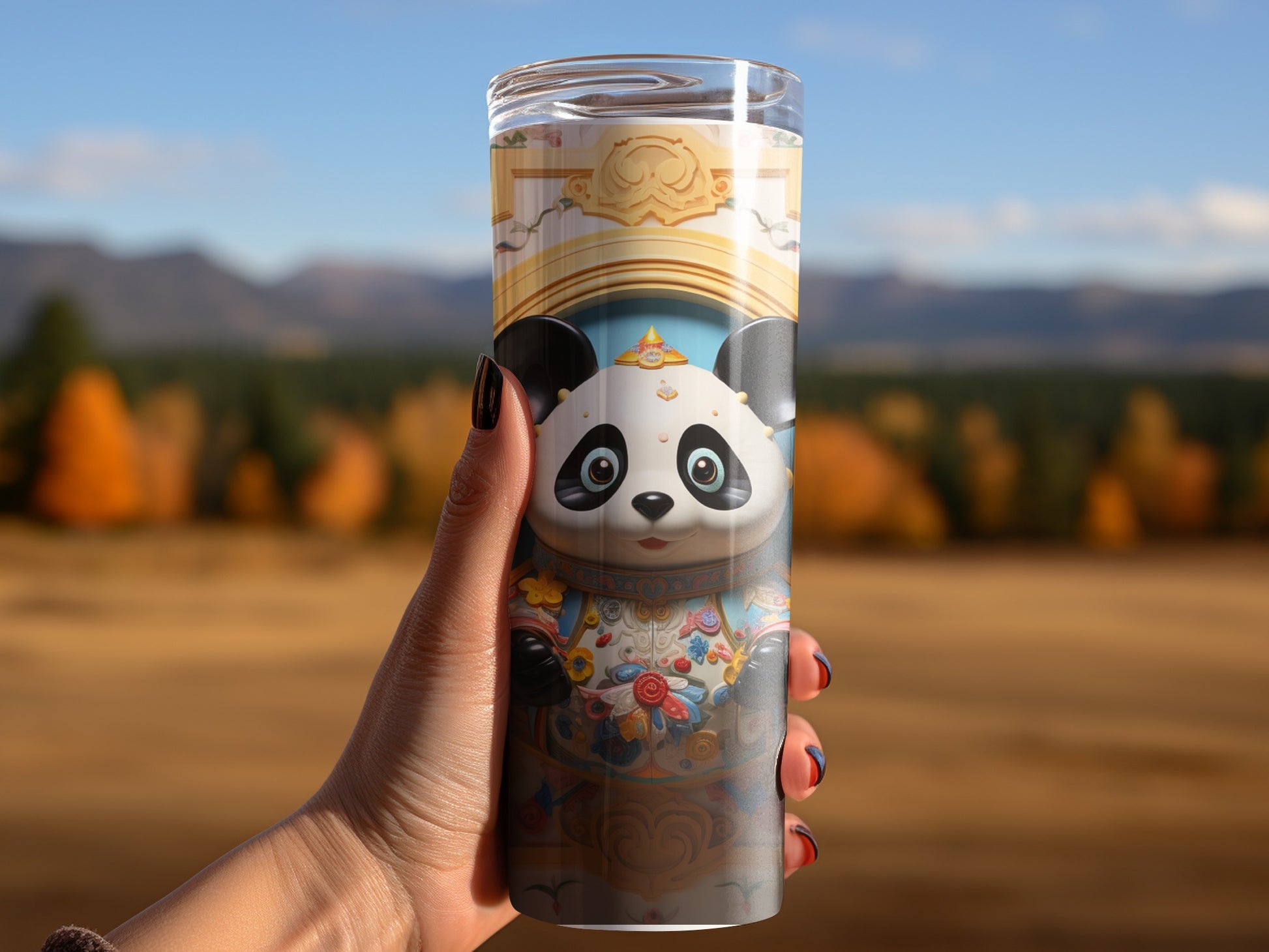 Cute Panda Design Insulated Tumbler for Beverages