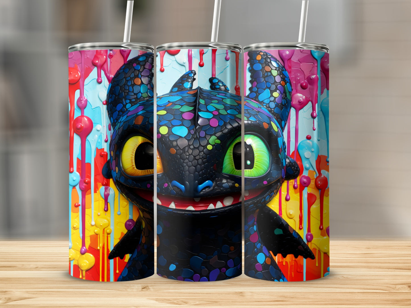 Colorful Dragon Character Art Drinking Tumbler