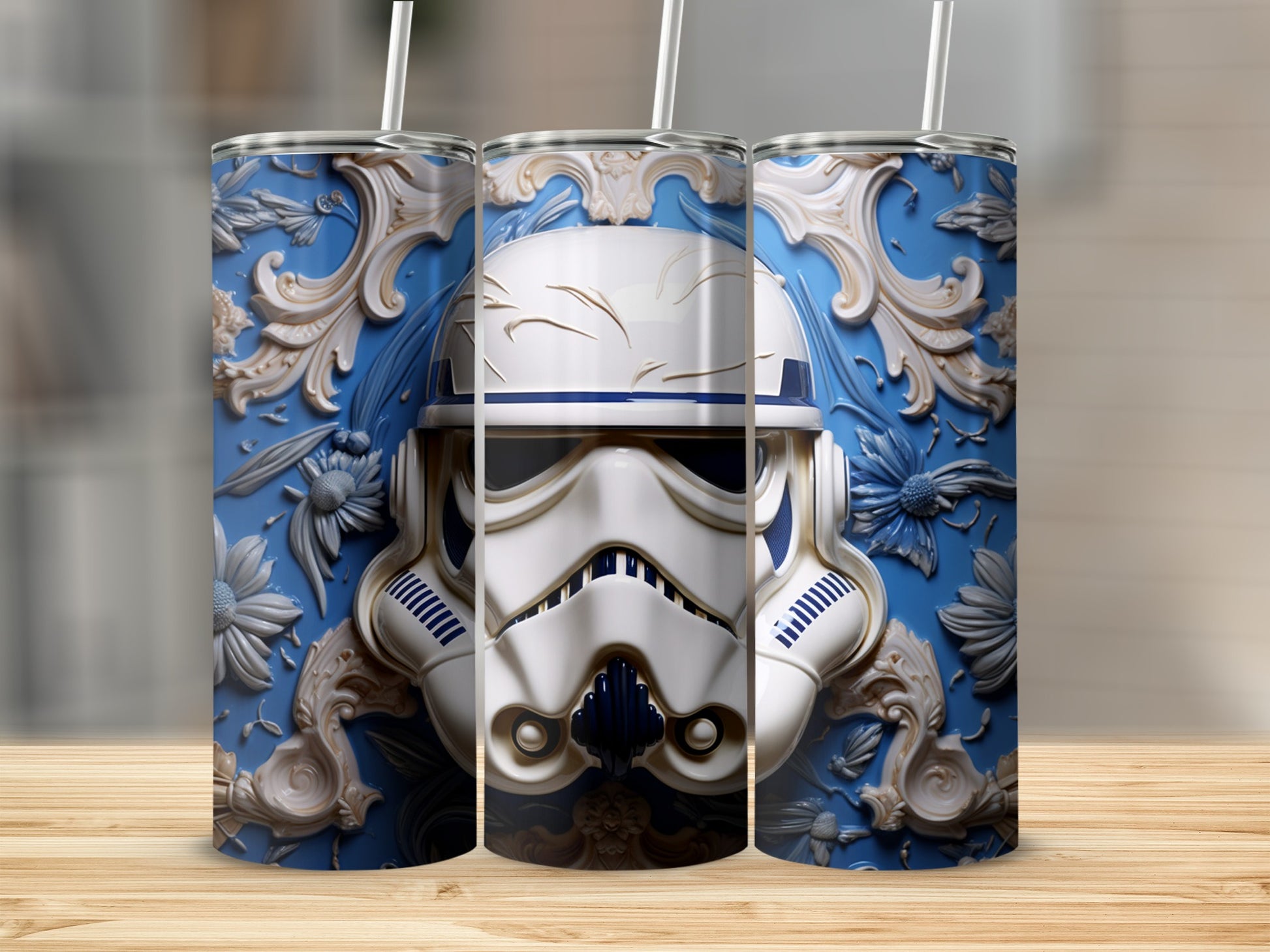 Intricate Galactic Stormtrooper Design Tumbler Cup