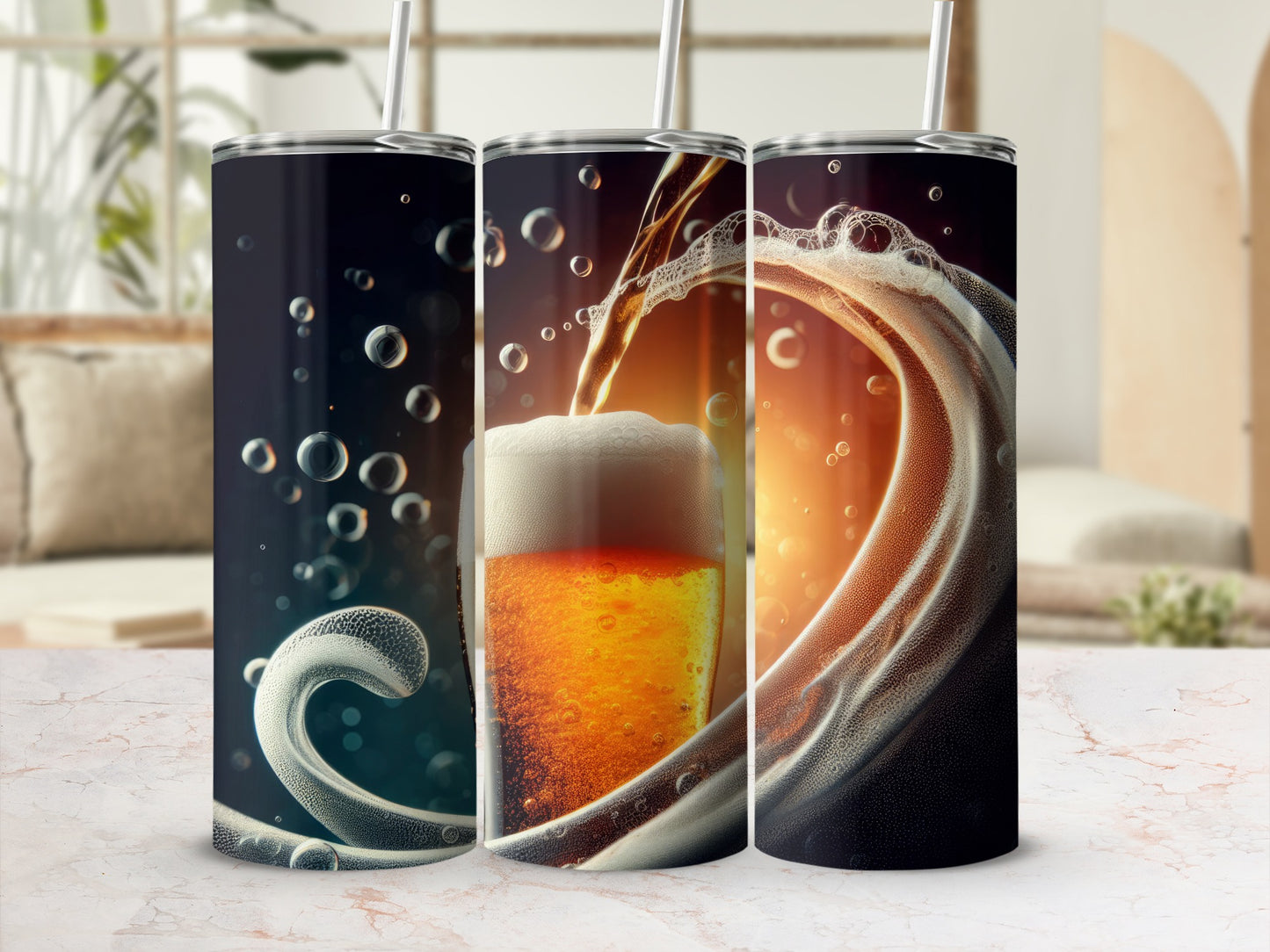 Unique Drink-Themed Tumbler Set with Dynamic Designs