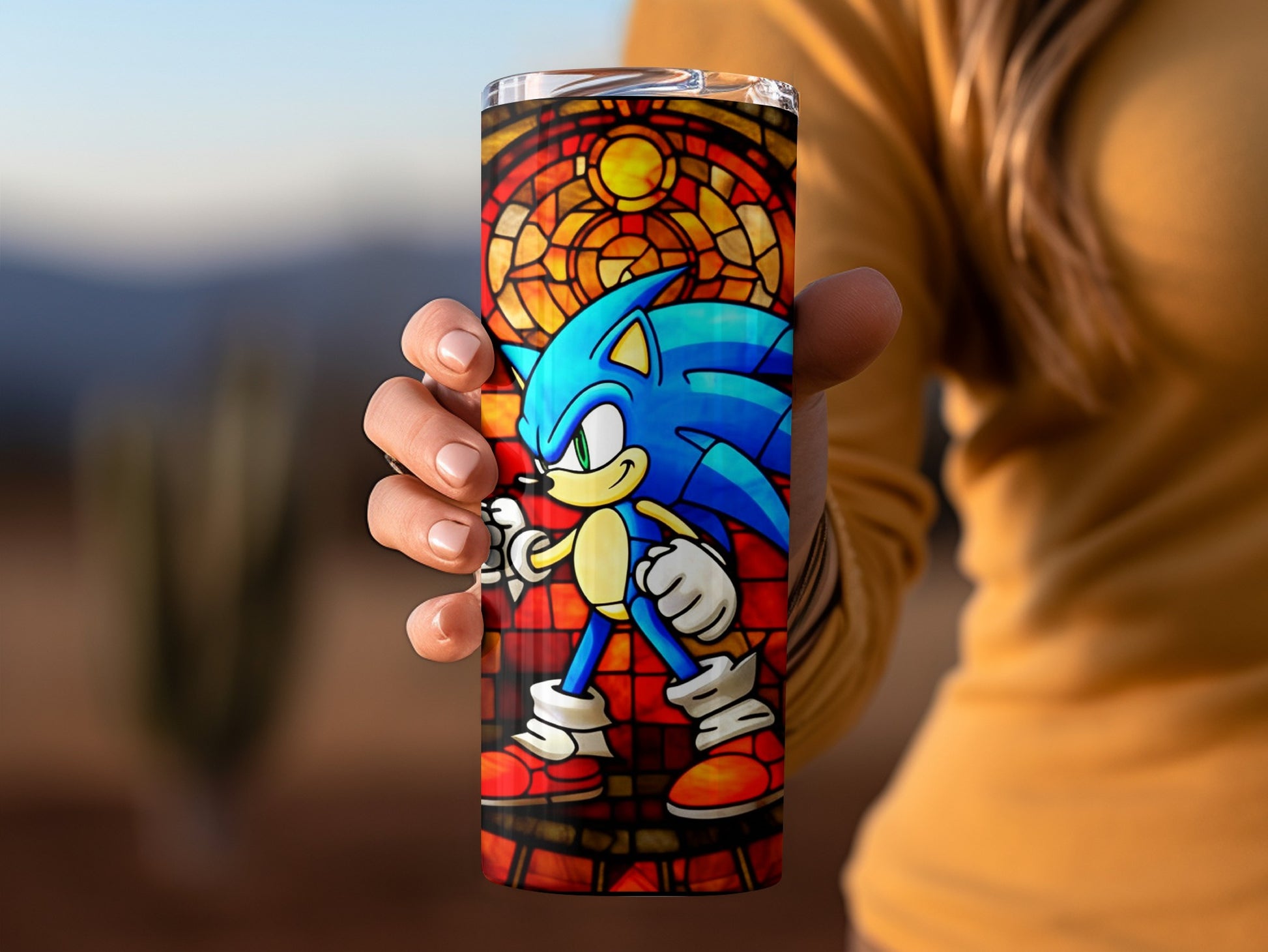 Sonic the Hedgehog Stained Glass Tumbler Cup