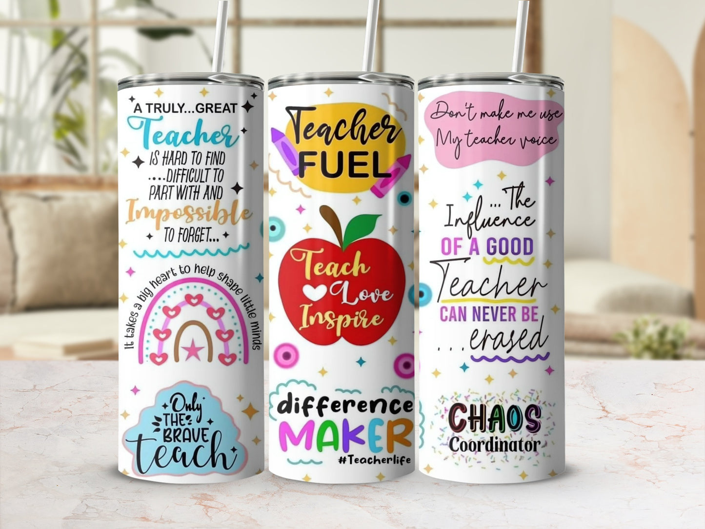 Inspirational Teacher Quotes and Designs Tumblers