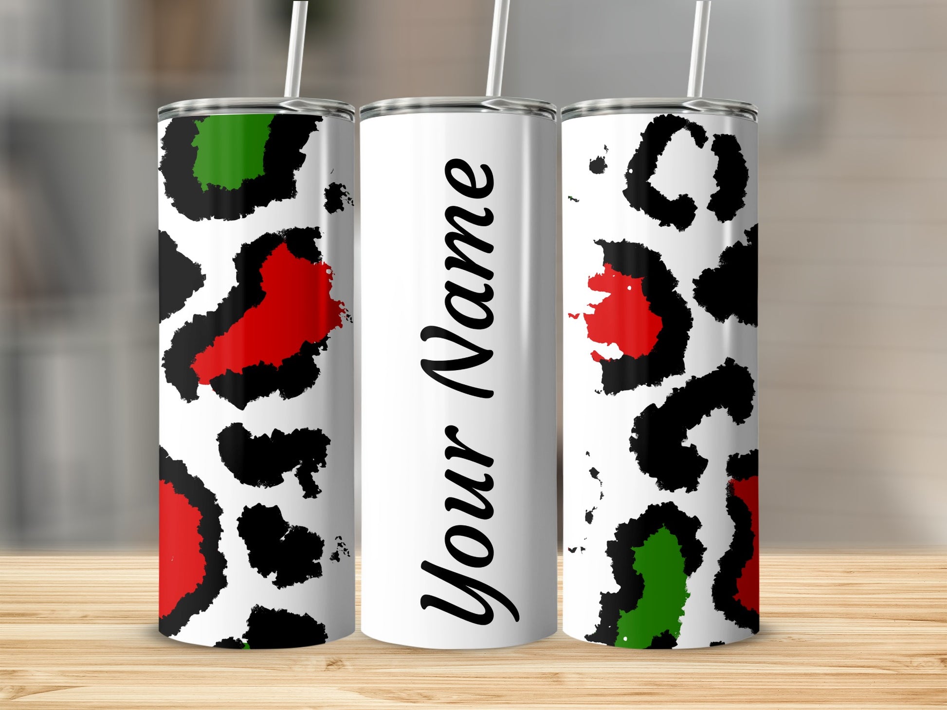 Personalized Animal Print with Your Name Tumbler